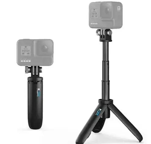 Kit de viaje GoPro Shorty, incluye trípode y vara de extensión compacta para grabación versátil.