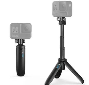 Kit de viaje GoPro Shorty, incluye trípode y vara de extensión compacta para grabación versátil.
