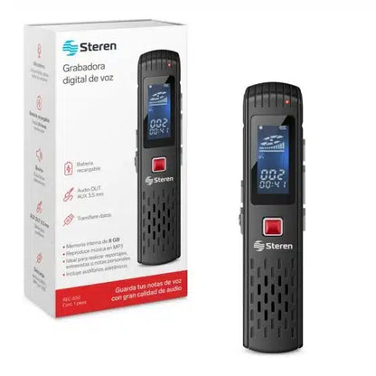 Grabadora Digital De Voz Slim De 8 Gb Steren