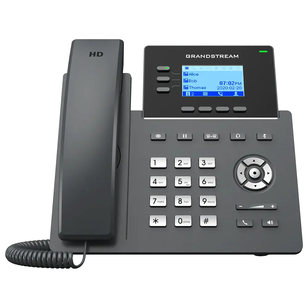 Teléfono IP PoE 3 líneas Grandstream, ideal para optimizar la comunicación empresarial.