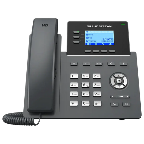 Teléfono IP PoE 3 líneas Grandstream, ideal para optimizar la comunicación empresarial.