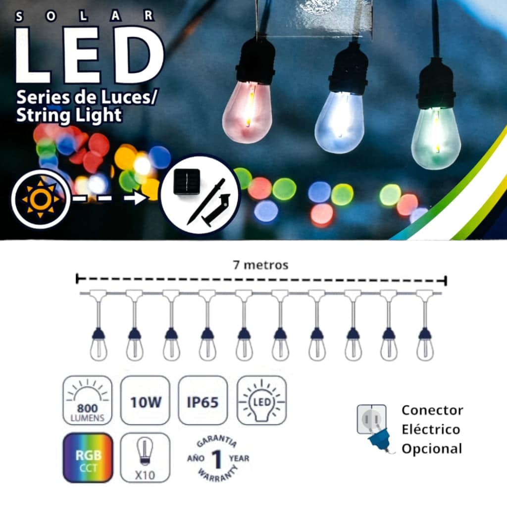 Guirnaldas Led Solar Rgb Ip65 7M Bombillos Inteligentes Costa Rica