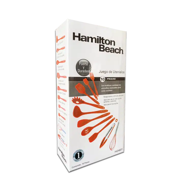 Hamilton Beach Juego | Set Utensilios 10 Pzas Nylon Rojo Hgh601 Cuchillos Y Otros Costa Rica
