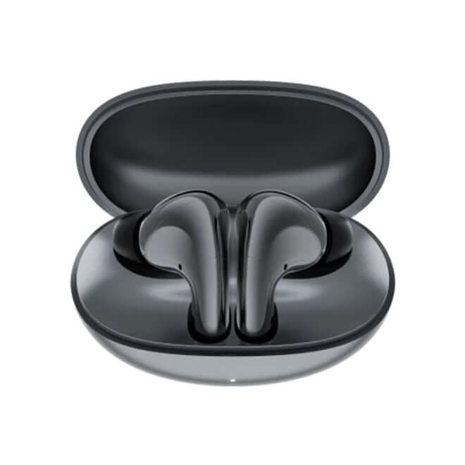 Auriculares inalámbricos Honor Choice S8 gris en su estuche de carga, diseño moderno y elegante.