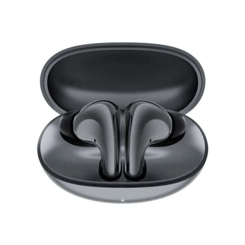 Auriculares inalámbricos Honor Choice S8 gris en su estuche de carga, diseño moderno y elegante.