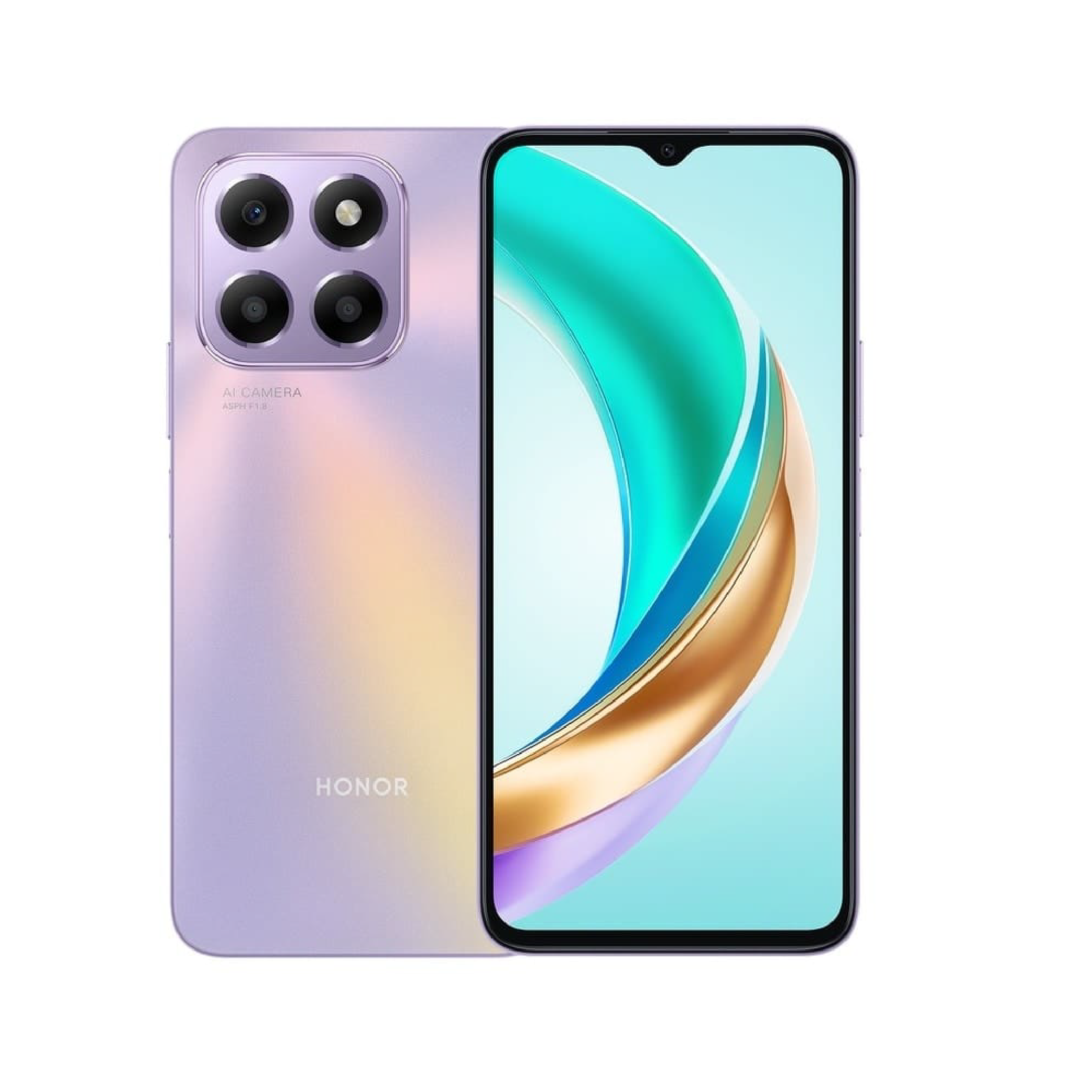 CELULAR HONOR  X6B /  256GB  6GB vista frontal y trasera color lavanda con triple cámara y pantalla grande