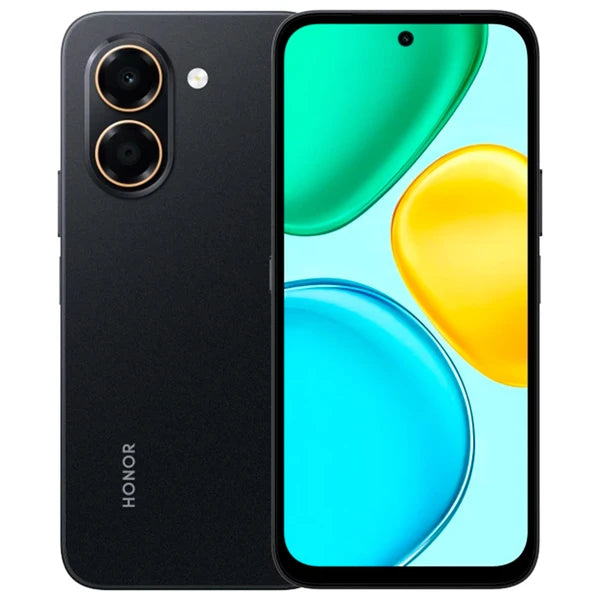 Teléfono celular Honor X7e 6GB 256GB negro con pantalla de 6.61 pulgadas y cámara de 50 MP, batería de 7500 mAh, carga rápida 45W.