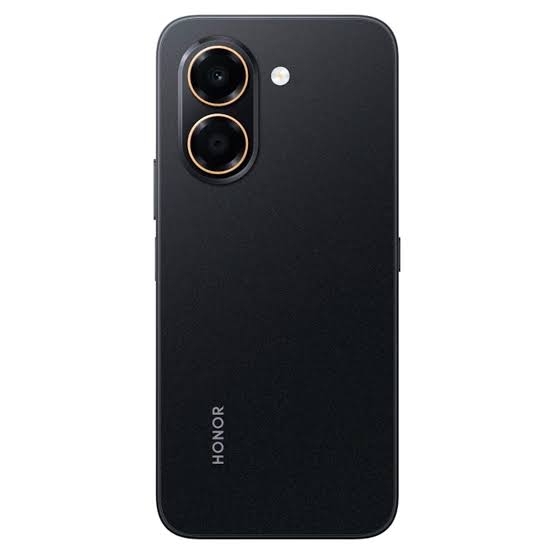 Teléfono celular Honor X7e 6GB 256GB negro con diseño elegante y cámara trasera dual de 50 MP.
