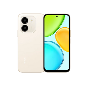 Teléfono celular Honor X6e 4GB 256GB blanco con pantalla de 120 Hz y cámara de 50 MP, vista frontal y trasera del dispositivo.