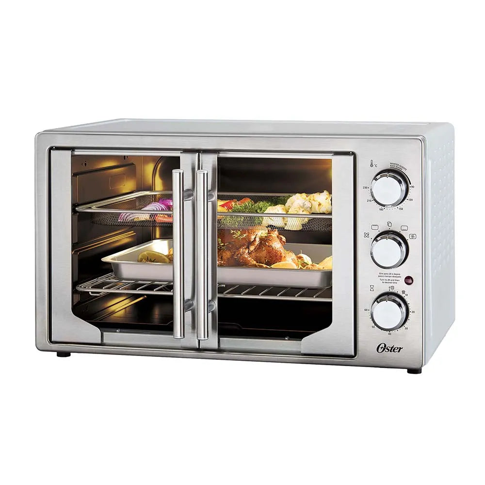 Horno Oster® Extra Grande Puertas Estilo Francés Con Freidora De Aire Y Recubrimiento Interno Antiadherente Tssttvfdmafns Productos De Cocina > Hornos Tostadores Costa Rica