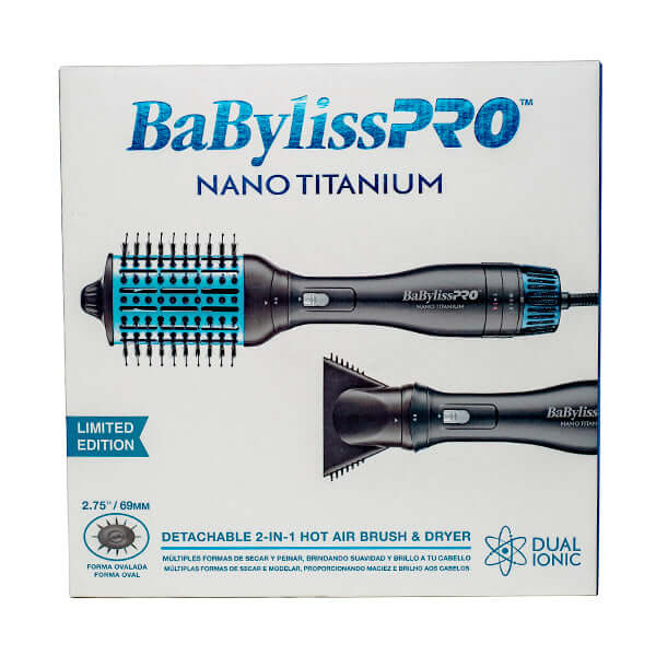 BaBylissPRO Nano Titanium cepillo secador iónico 2 en 1, edición limitada, herramienta de peinado multifuncional.