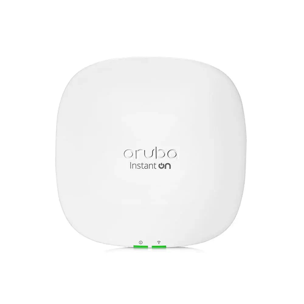 Punto de acceso Wi-Fi 6 4x4 HPE Networking Instant On AP25 con diseño moderno y compacto.