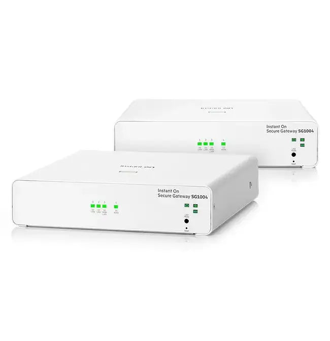 Gateway Seguro HPE SG1004, dispositivo de red Instant On, 4 puertos Gigabit, seguridad integrada.