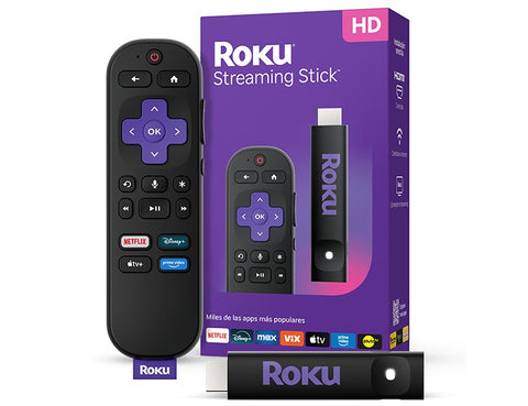 ADAPTADOR ROKU STREAMING STICK HD con control remoto y caja