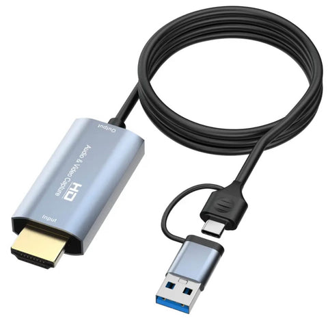 Hub De Vídeo 4K Compatible Con Hdmi Macho, Cable Grabador De Vídeo Usb/Tipo C Para Pc, Ordenador, Cámara, Juego De Transmisión En Vivohub De Captura De Vídeo 4K Hdmi, Cable Compatible Con Usb/Usb-C, Para Pc, Ordenador, Cámara, Grabación En Vivo, Reunión C