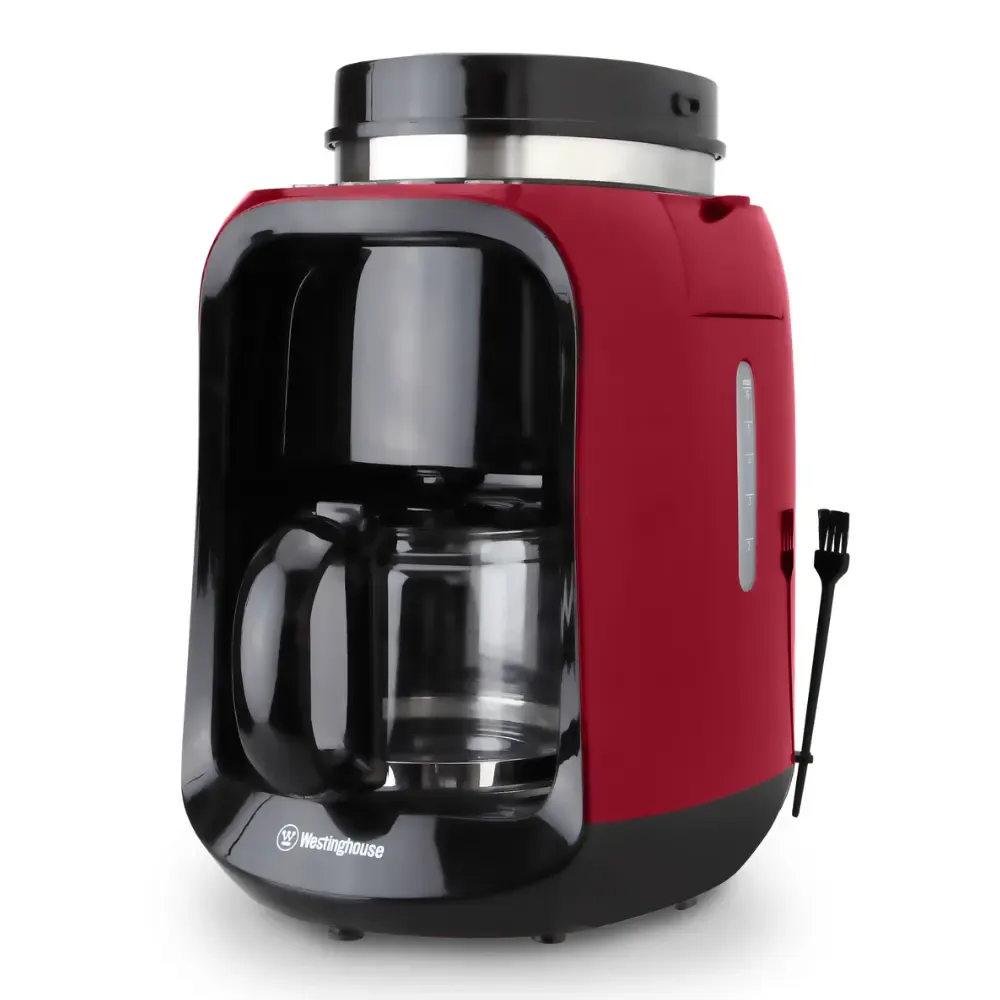 Westinghouse cafetera con moledor café 2 en 1 roja  - WKCM256