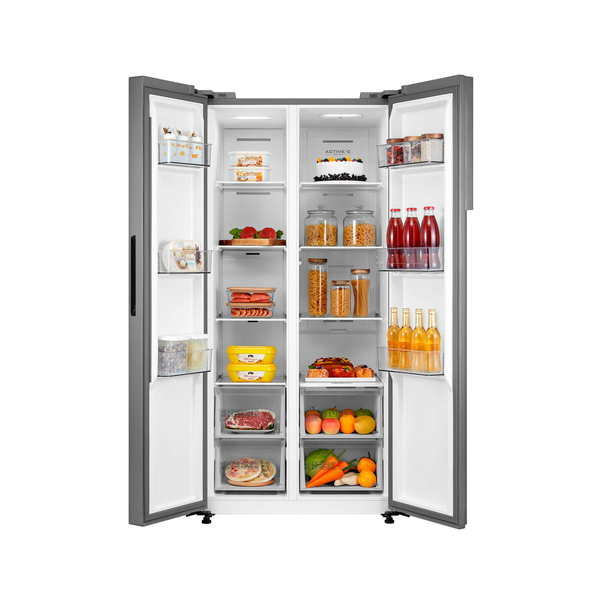 Midea refrigerador 16 pc color acero side by side inverter MDRS619FGM46