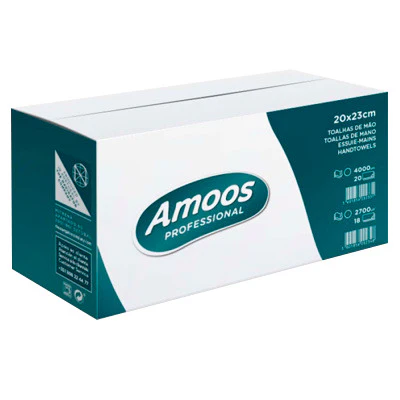 Caja de Amoos toalla de manos Interfoliada 21x25 caja 20 uds N622500.0
