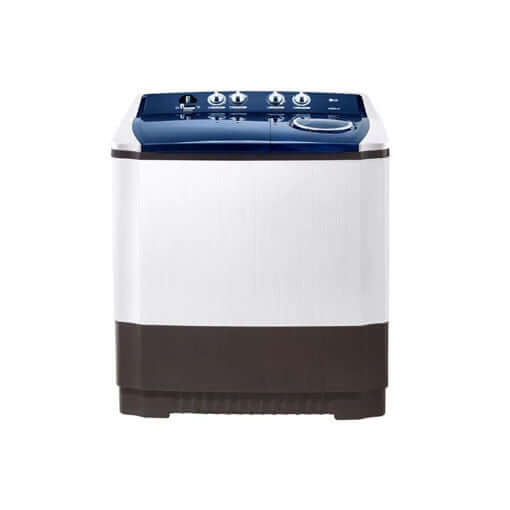 Lavadora LG doble tina 18 kg vista frontal, eficiente y potente para el cuidado de la ropa.