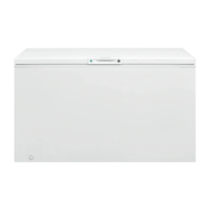 Frigidaire congelador horizontal 15 pies blanco FFCL1542AW con luz LED y control de temperatura ajustable.