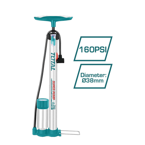 Inflador de pie vertical total c/manómetro