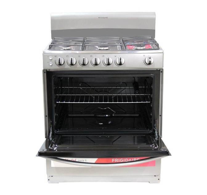 cocina de gas Frigidaire 30 pulgadas con 6 quemadores y acabado en plata FKGH30C3MDQG