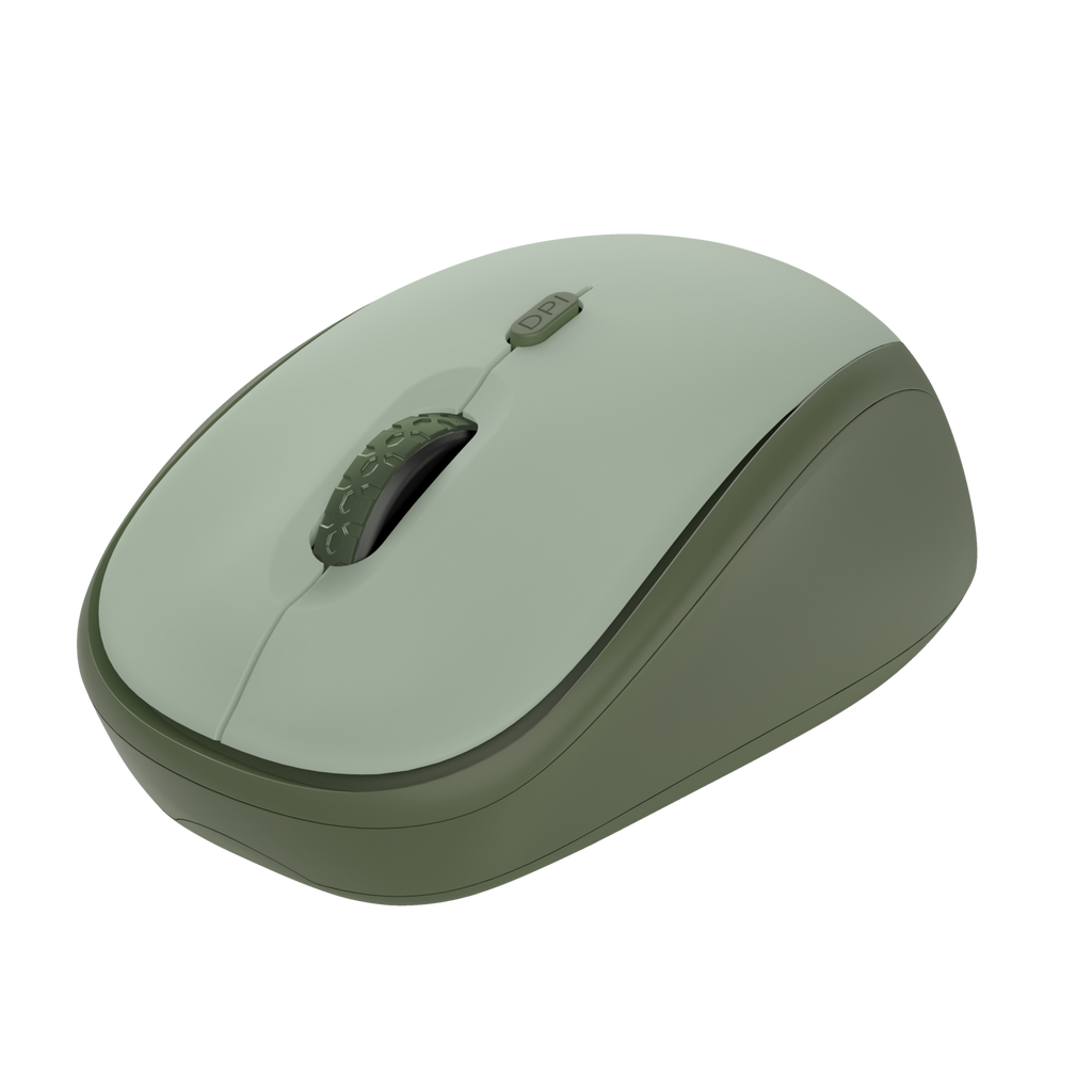 Trust mouse inalambrico eco  color verde claro silencioso - 25042