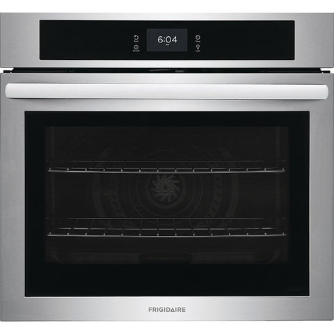 Frigidaire horno eléctrico empotrable con convección de 30 pulgadas en acero inoxidable FCWS3027AS, ideal para cocinas modernas.