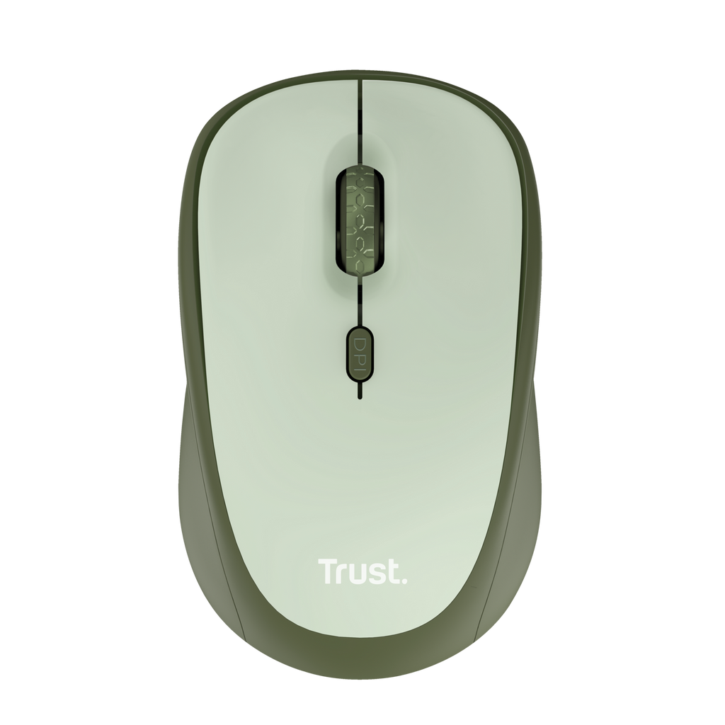 Trust mouse inalambrico eco  color verde claro silencioso - 25042