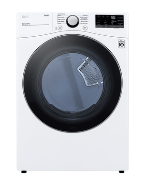 Secadora de gas LG 22 kg DF22WV2R de color blanco con tecnología de sensores inteligentes para un secado eficiente.