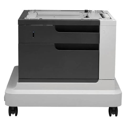 HP gabinete 500hjs para laserjet blanco/ negro CP4525-CC422A, auxiliar de impresora con bandeja de papel adicional y almacenamiento.