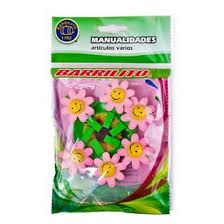 Barrilito clip de madera flores rosas wclp10p 6 piezas en empaque decorativo para manualidades y decoración