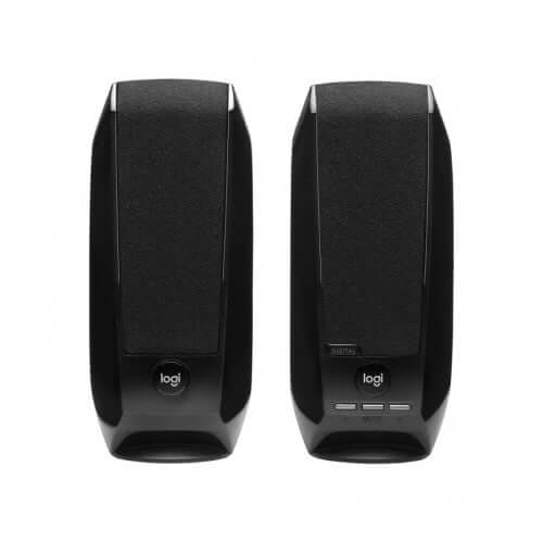 Parlantes Logitech S150 USB, parlantes digitales en color negro para audio claro y nítido.