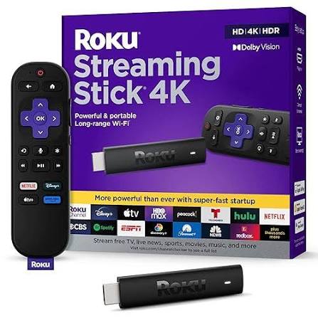 ADAPTADOR ROKU STREAMING STICK 4K paquete y control remoto con soporte Dolby Vision y HDR10+
