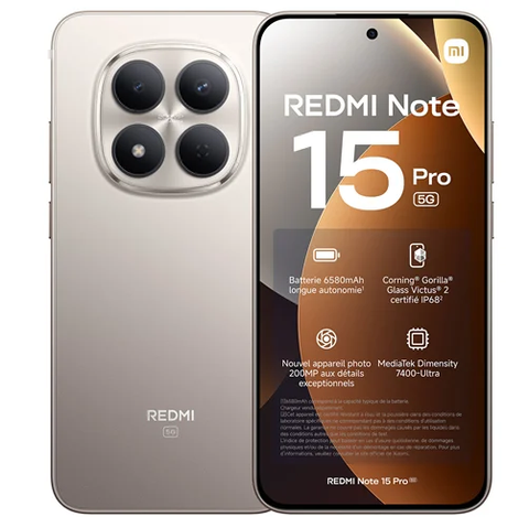 TELEFONO CELULAR XIAOMI REDMI NOTE 15 PRO 5G GRIS (8GB_512GB)