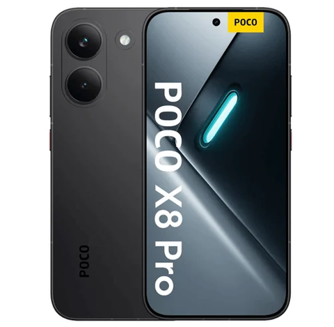 CELULAR XIAOMI POCO X8 PRO NEGRO (8GB_512GB) con pantalla AMOLED de 6.59 pulgadas y cámara Sony de 50 MP.
