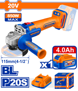 He/esmeriladora angular wadfow 20v 4 1/2 c/bat uwlap5421