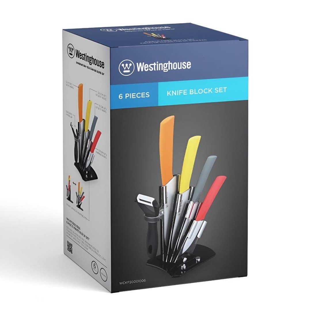 Westinghouse juego de bloques de cuchillos de ceramica mango colorido de agarre suave - WCKFS0001006