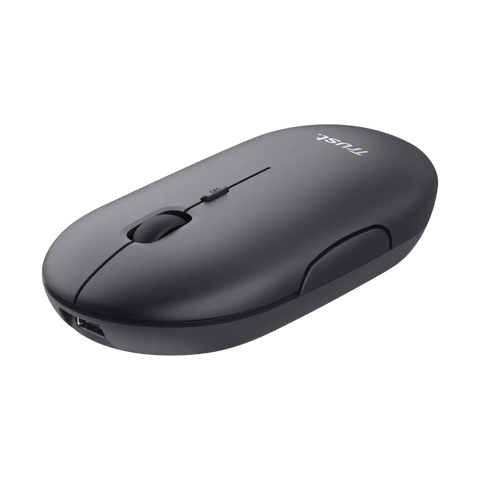 Trust mouse recargable inalambrico silencioso color negro - 24059, diseño ultradelgado con botones silenciosos y conectividad Bluetooth.