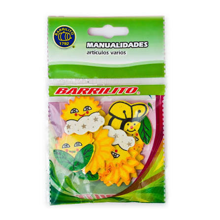 Barrilito calcomania de madera flores y abejas ws003 10 piezas para manualidades y decoraciones creativas