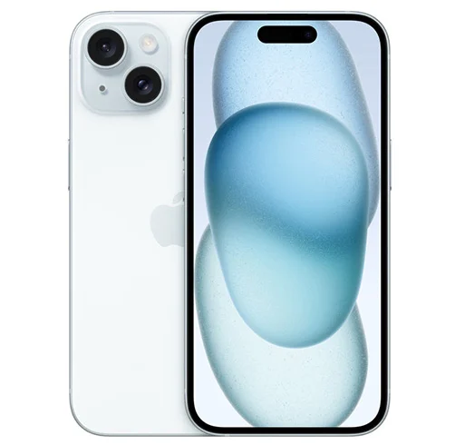 CELULAR IPHONE 15 AZUL (128GB) con pantalla Super Retina XDR y cámara de 48 MP.