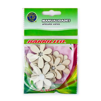 Barrilito calcomania de madera flores 3 ws014 8 piezas en empaque original para manualidades creativas