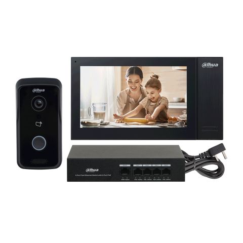 Dahua kit de video intercomunicador IP- DHI-KTP02/DHI-VTO2111D-P-S3/DHI-VTH2421FB-P-  1.0.01.15.12447-0005