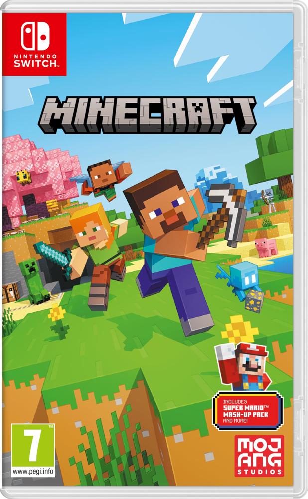 JUEGO MINECRAFT Nintendo - Nintendo Switch game cover featuring Minecraft characters and Super Mario Mash-Up Pack