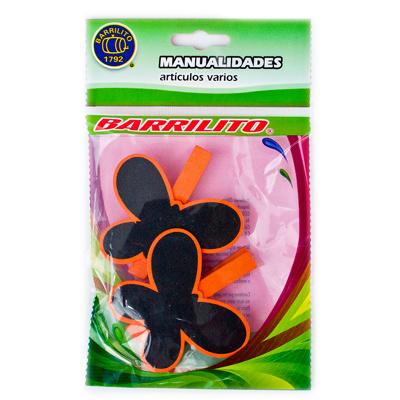 Packaging of Barrilito clip de madera pizarron mariposa wclp14 2 piezas with butterfly design and mini chalkboard