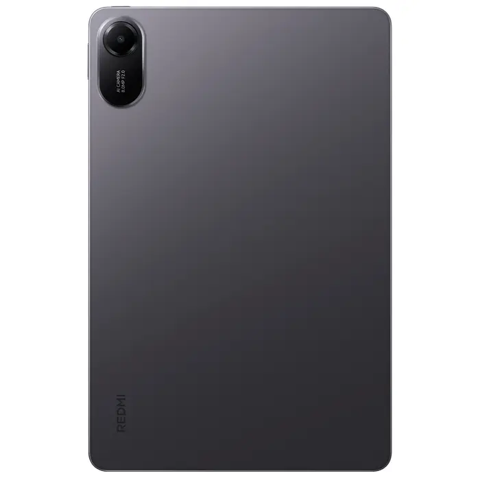 Vista posterior de la tablet Xiaomi Redmi Pad 2 Wi-Fi 9.7 pulgadas en color gris, mostrando la cámara y diseño elegante.