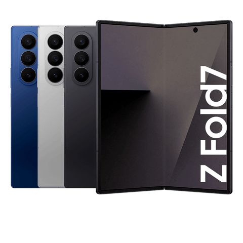 Teléfono Galaxy Z Fold 7 12GB con pantalla flexible y diseño elegante, disponible en varios colores.