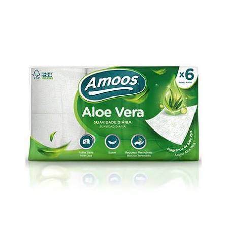 Amoos papel higienico decorado 6 rollos paq x 7 aloe vera 165 hjs 3 capas (20mtrs) - H632002 packaging