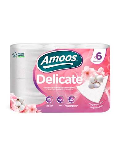Amoos papel higienico decorado 6 rollos paq x 7delicate 165 hjs 3 capas (20mtrs) - H632075 packaging