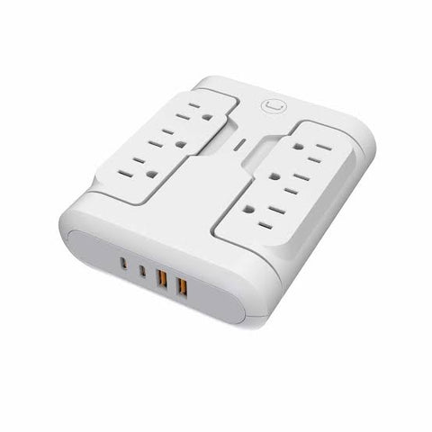 REGLETA UNNO TEKNO POWERPOD 6 EN 1 GIRATORIA USB-C PD 20W BLANCO PW5086WT